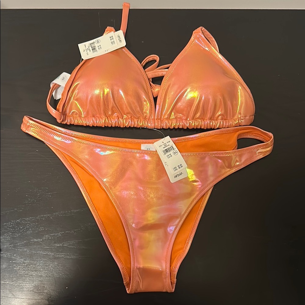 Aerie Iridescent Peach Bikini Set - Picture 2 of 4